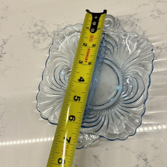 Caprice Moonlight Blue Divided Relish Dish 2 Part 7” Cambridge Glass Like New - Picture 4 of 7